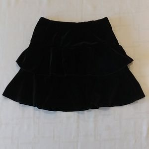 Tangerine Black Velour/Velvet 2 Tiered Skirt